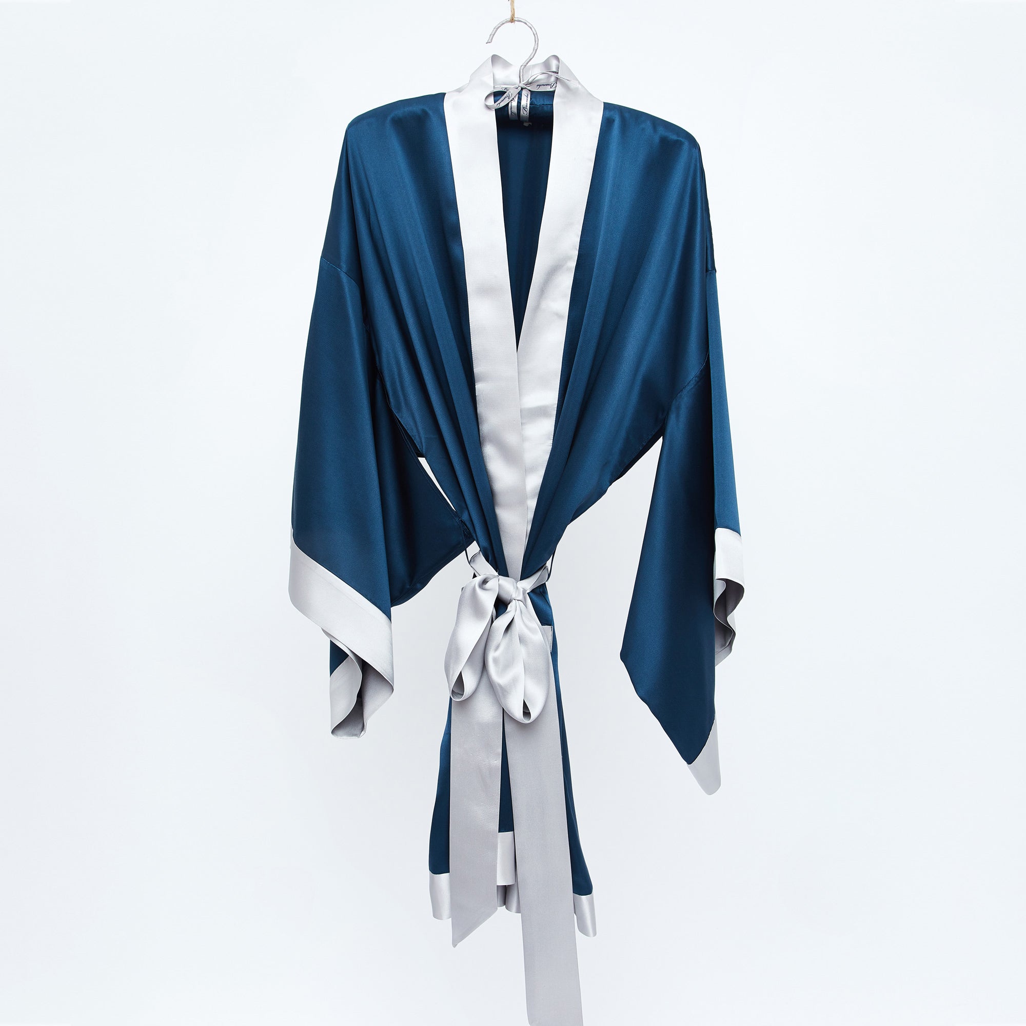 The Geisha Robe - Sapphire with Silver Trim