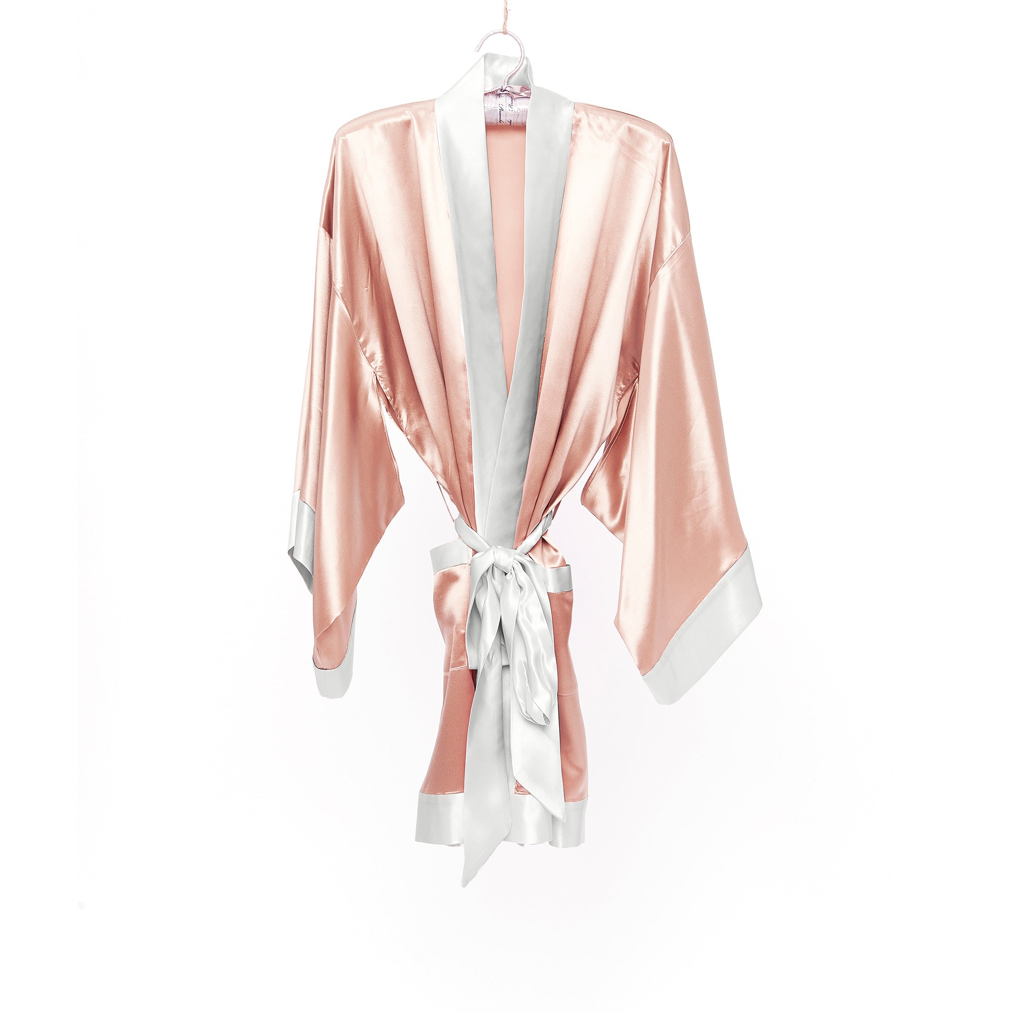 The Geisha Robe - Blush with Silver Trim