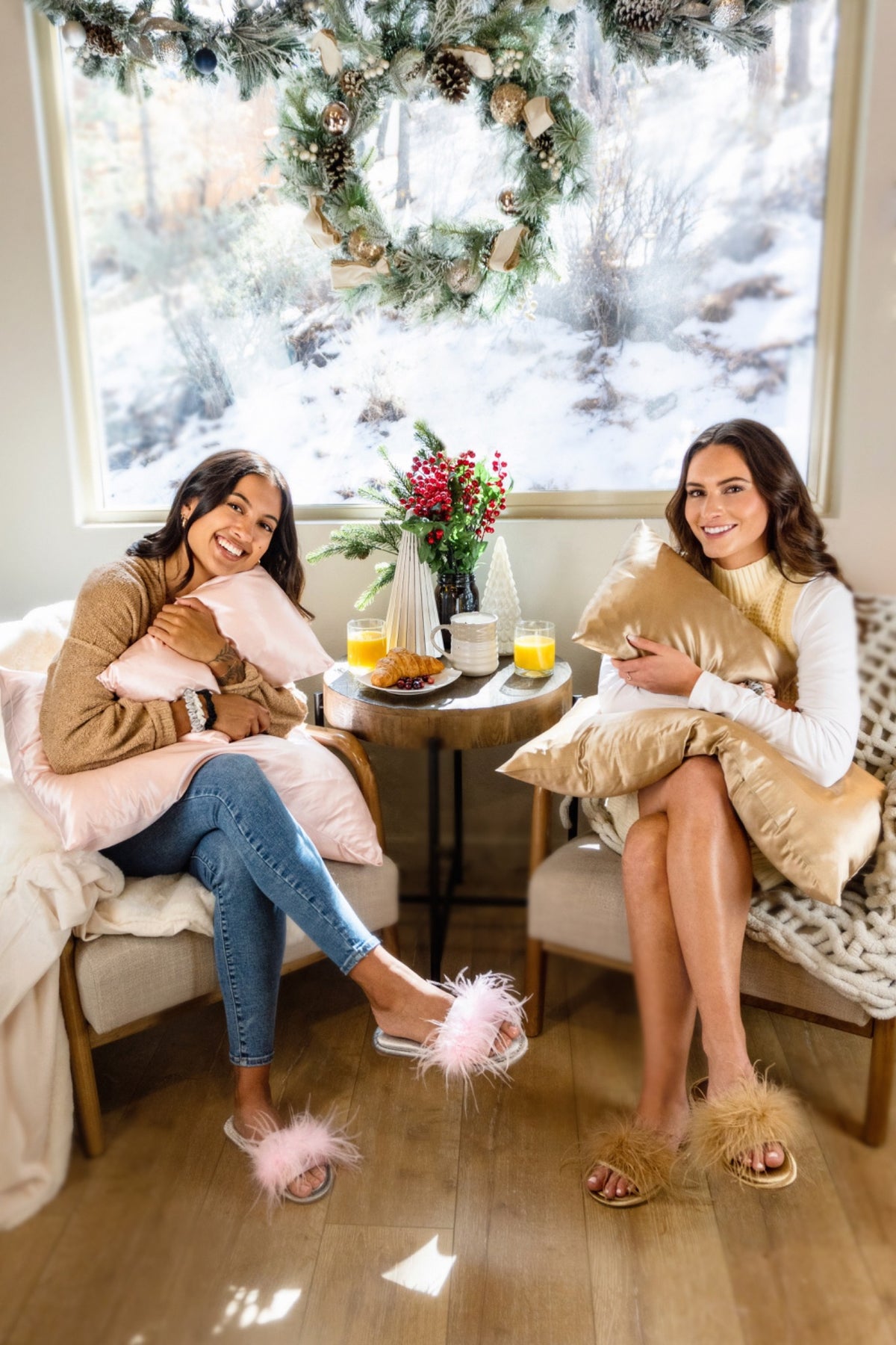 Holiday morning with Branché silk pillows