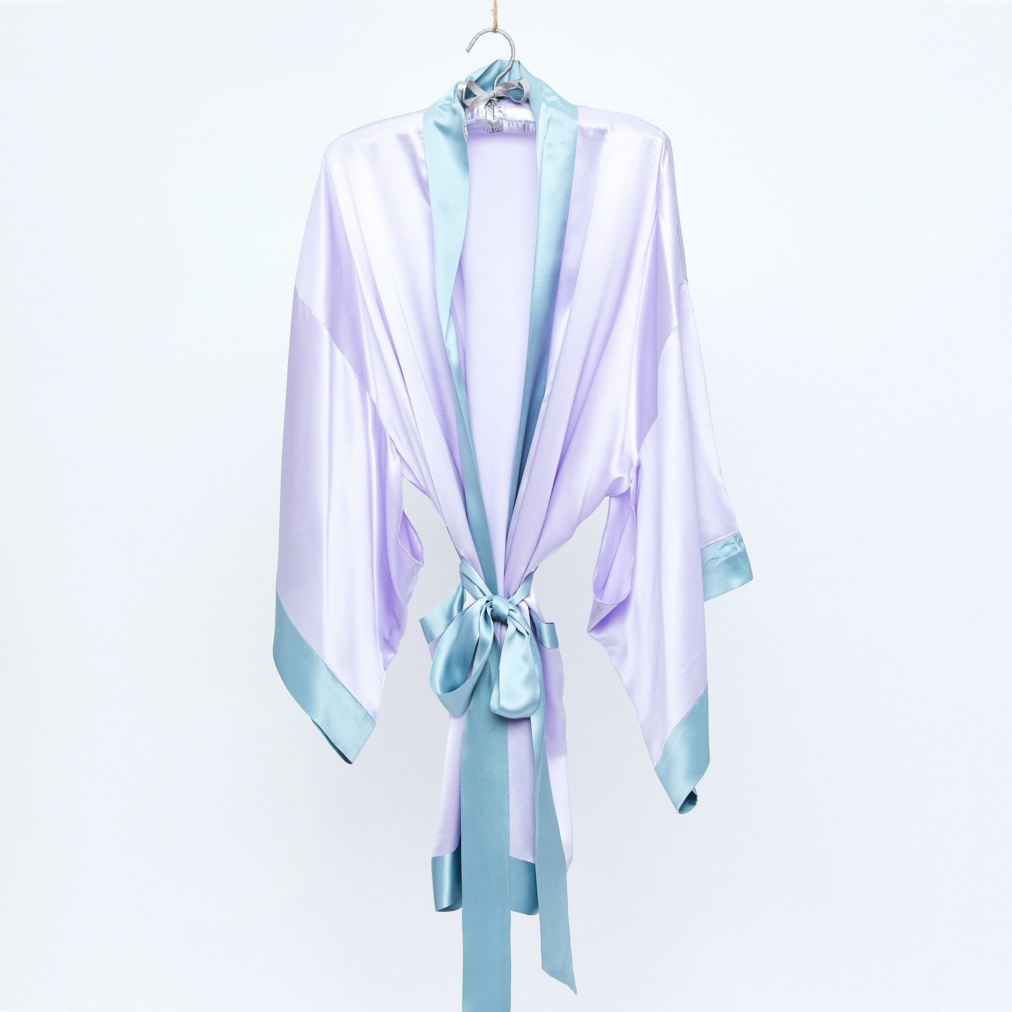 The Geisha Robe - Lavender with Blue Trim